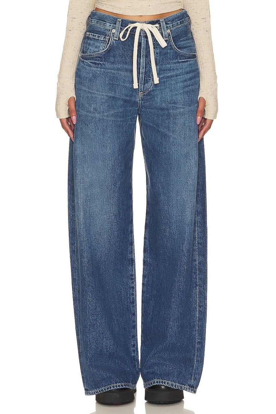 Citizens of Humanity Drawstring Trouser Jeans Atlantis Wide Leg Size 27 NWT